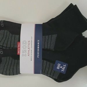 IZOD Men's Athletic Quarter Cut Socks XL Extended size 12.5-16 Shoes